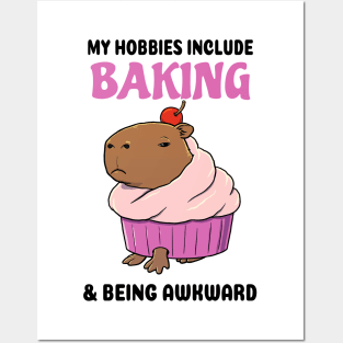 My hobbies include Baking and being awkward Capybara cupcake Posters and Art